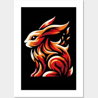 Fire Rabbit - Fire Animals Collection Posters and Art